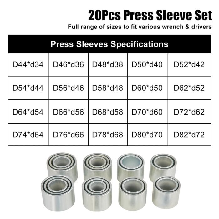 28 PCS Master Press and Pull Sleeve Kit