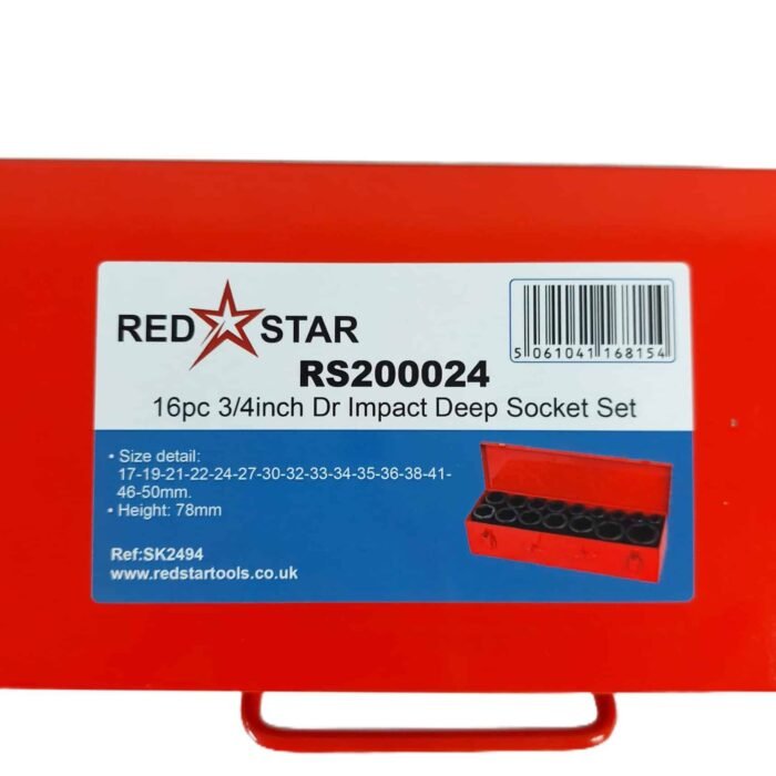 RS200024 (1) 15PC 3/4" Drive Deep Impact Socket Set